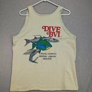 Vintage Dive BVI Tank Top Fish Graphic British Virgin Islands Oneita USA M
